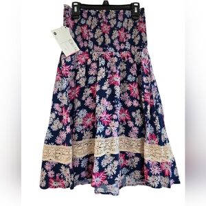 Roxy Strapless Floral Dress Size Large NWT